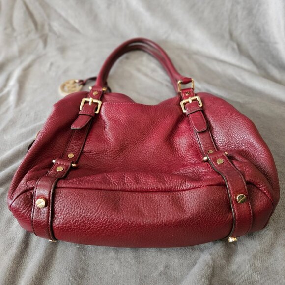 Michael Kors Pebble Leather Satchel Cherry Red - Picture 9 of 10